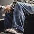 Vintage Double-Knee Lumberjack Jeans for Men – Distressed Wide-Leg Work Pants